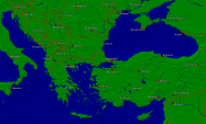 Europa-Südost Städte + Grenzen 4000x2398